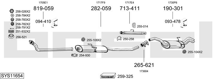 Bosal SYS11654 Exhaust system SYS11654: Buy near me in Poland at 2407.PL - Good price!