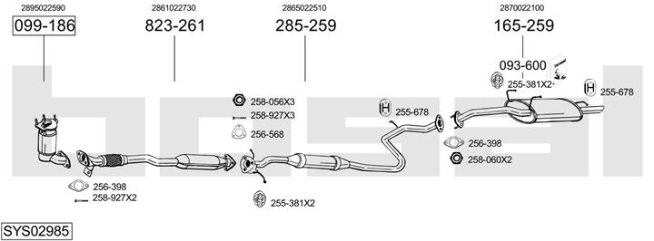Bosal SYS02985 Exhaust system SYS02985: Buy near me in Poland at 2407.PL - Good price!