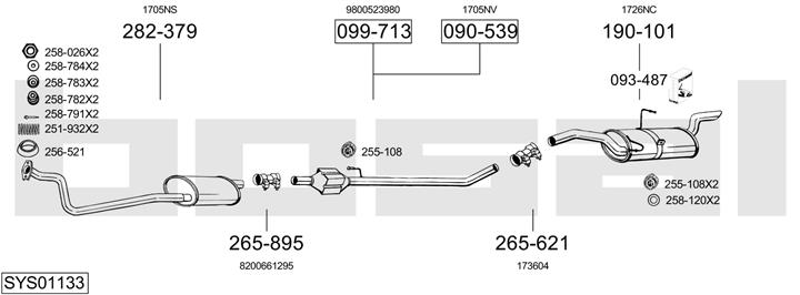 Bosal SYS01133 Exhaust system SYS01133: Buy near me in Poland at 2407.PL - Good price!