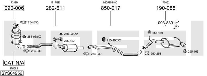 Bosal SYS04956 Exhaust system SYS04956: Buy near me in Poland at 2407.PL - Good price!