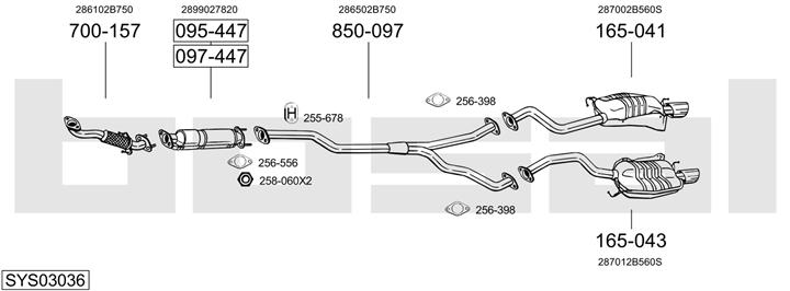 Bosal SYS03036 Exhaust system SYS03036: Buy near me in Poland at 2407.PL - Good price!