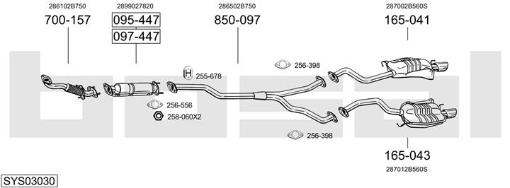 Bosal SYS03030 Exhaust system SYS03030: Buy near me in Poland at 2407.PL - Good price!