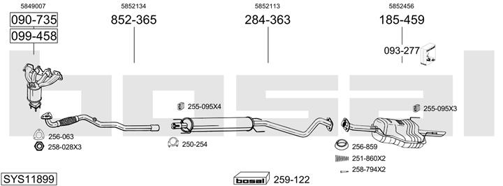 Bosal SYS11899 Exhaust system SYS11899: Buy near me in Poland at 2407.PL - Good price!