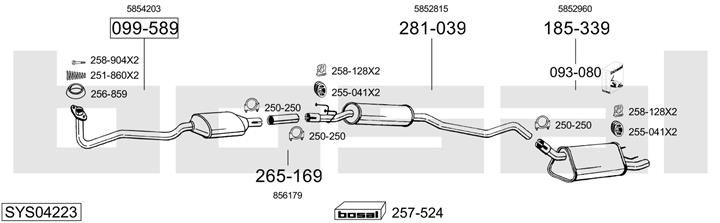 Bosal SYS04223 Exhaust system SYS04223: Buy near me in Poland at 2407.PL - Good price!