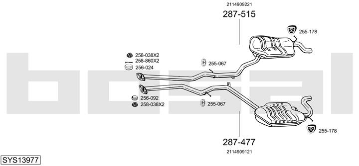 Bosal SYS13977 Система випуску відпрацьованих газів SYS13977: Приваблива ціна - Купити у Польщі на 2407.PL!