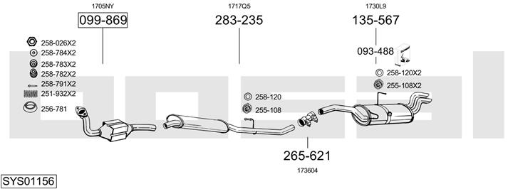 Bosal SYS01156 Exhaust system SYS01156: Buy near me in Poland at 2407.PL - Good price!