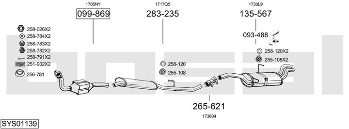 Bosal SYS01139 Exhaust system SYS01139: Buy near me in Poland at 2407.PL - Good price!
