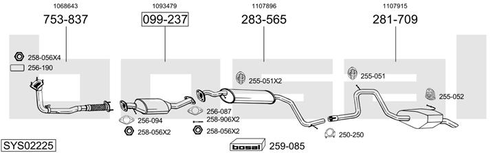 Bosal SYS02225 Abgasanlage SYS02225: Kaufen Sie zu einem guten Preis in Polen bei 2407.PL!