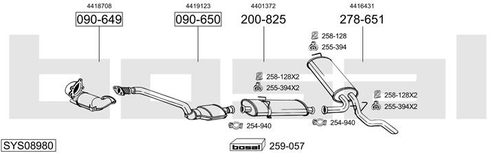 Bosal SYS08980 Exhaust system SYS08980: Buy near me in Poland at 2407.PL - Good price!