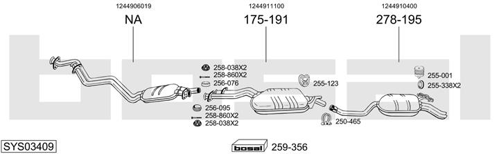 Bosal SYS03409 Система випуску відпрацьованих газів SYS03409: Приваблива ціна - Купити у Польщі на 2407.PL!