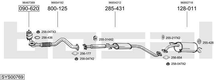 Bosal SYS00769 Система випуску відпрацьованих газів SYS00769: Приваблива ціна - Купити у Польщі на 2407.PL!