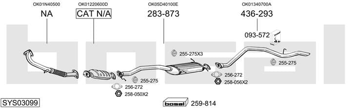Bosal SYS03099 Система випуску відпрацьованих газів SYS03099: Приваблива ціна - Купити у Польщі на 2407.PL!