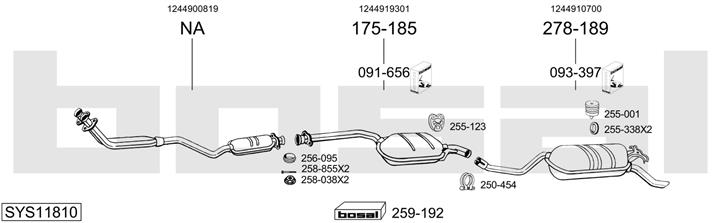Bosal SYS11810 Система выпуска отработаных газов SYS11810: Отличная цена - Купить в Польше на 2407.PL!