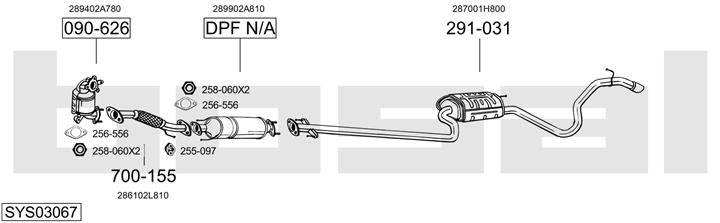 Bosal SYS03067 Exhaust system SYS03067: Buy near me at 2407.PL in Poland at an Affordable price!