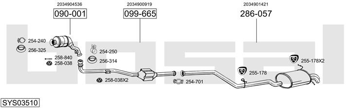 Bosal SYS03510 Exhaust system SYS03510: Buy near me in Poland at 2407.PL - Good price!