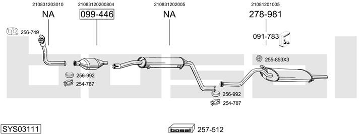 Bosal SYS03111 Exhaust system SYS03111: Buy near me in Poland at 2407.PL - Good price!