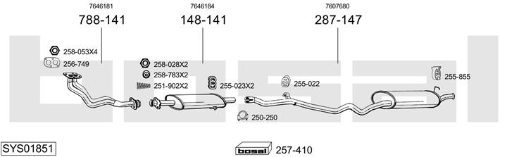 Bosal SYS01851 Система выпуска отработаных газов SYS01851: Отличная цена - Купить в Польше на 2407.PL!