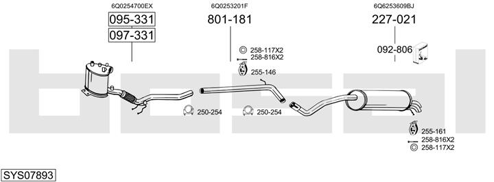 Bosal SYS07893 Система выпуска отработаных газов SYS07893: Отличная цена - Купить в Польше на 2407.PL!