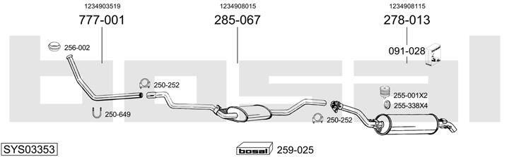 Bosal SYS03353 Exhaust system SYS03353: Buy near me in Poland at 2407.PL - Good price!