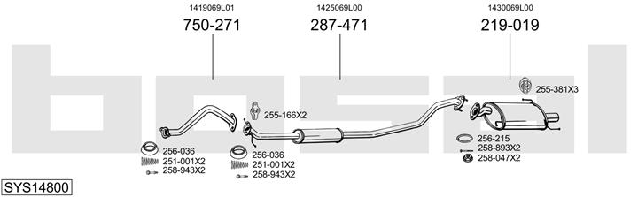 Bosal SYS14800 Система выпуска отработаных газов SYS14800: Отличная цена - Купить в Польше на 2407.PL!