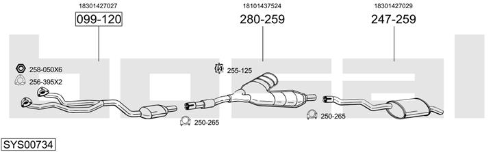 Bosal SYS00734 Abgasanlage SYS00734: Bestellen Sie in Polen zu einem guten Preis bei 2407.PL!