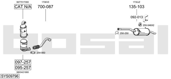 Bosal SYS09796 Система випуску відпрацьованих газів SYS09796: Приваблива ціна - Купити у Польщі на 2407.PL!