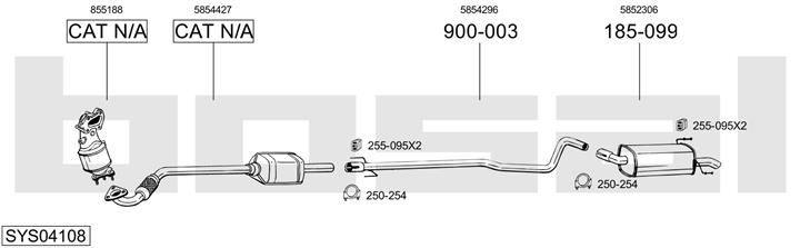 Bosal SYS04108 Exhaust system SYS04108: Buy near me in Poland at 2407.PL - Good price!