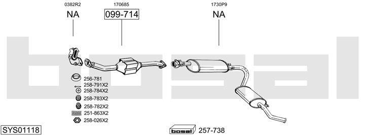 Bosal SYS01118 Exhaust system SYS01118: Buy near me in Poland at 2407.PL - Good price!