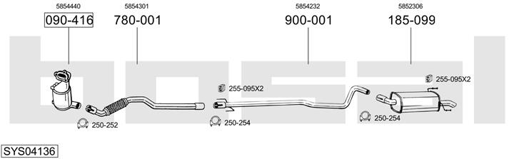 Bosal SYS04136 Exhaust system SYS04136: Buy near me in Poland at 2407.PL - Good price!