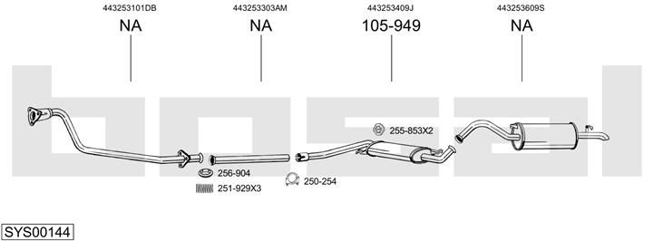 Bosal SYS00144 Układ wydechowy SYS00144: Dobra cena w Polsce na 2407.PL - Kup Teraz!