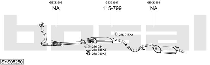 Bosal SYS08250 Układ wydechowy SYS08250: Dobra cena w Polsce na 2407.PL - Kup Teraz!