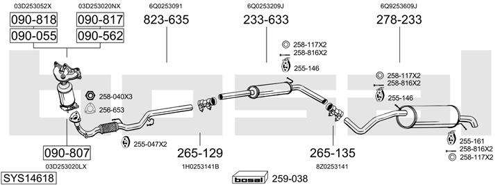 Bosal SYS14618 Exhaust system SYS14618: Buy near me in Poland at 2407.PL - Good price!
