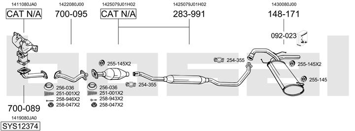 Bosal SYS12374 Exhaust system SYS12374: Buy near me at 2407.PL in Poland at an Affordable price!