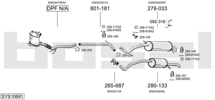 Bosal SYS10691 Exhaust system SYS10691: Buy near me in Poland at 2407.PL - Good price!