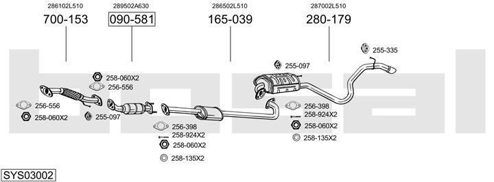 Bosal SYS03002 Exhaust system SYS03002: Buy near me in Poland at 2407.PL - Good price!