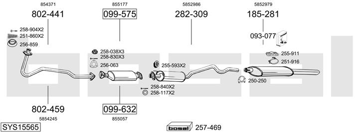 Bosal SYS15565 Układ wydechowy SYS15565: Dobra cena w Polsce na 2407.PL - Kup Teraz!