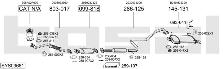 Bosal SYS09661 Система выпуска отработаных газов SYS09661: Отличная цена - Купить в Польше на 2407.PL!