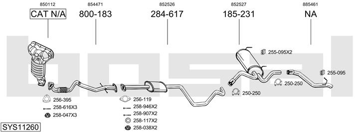 Bosal SYS11260 Exhaust system SYS11260: Buy near me in Poland at 2407.PL - Good price!