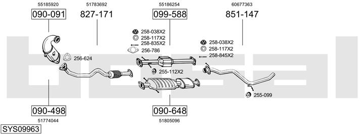 Bosal SYS09963 Exhaust system SYS09963: Buy near me in Poland at 2407.PL - Good price!