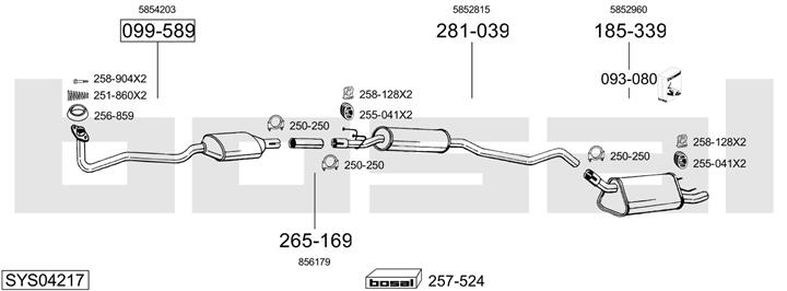 Bosal SYS04217 Exhaust system SYS04217: Buy near me in Poland at 2407.PL - Good price!