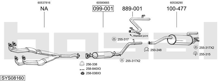 Bosal SYS08160 Exhaust system SYS08160: Buy near me in Poland at 2407.PL - Good price!