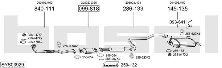 Bosal SYS03929 Система выпуска отработаных газов SYS03929: Отличная цена - Купить в Польше на 2407.PL!