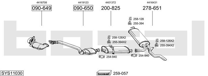 Bosal SYS11030 Exhaust system SYS11030: Buy near me in Poland at 2407.PL - Good price!