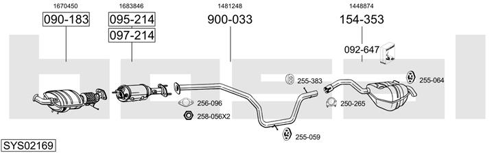 Bosal SYS02169 Система випуску відпрацьованих газів SYS02169: Приваблива ціна - Купити у Польщі на 2407.PL!