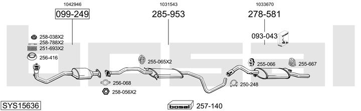 Bosal SYS15636 Система выпуска отработаных газов SYS15636: Отличная цена - Купить в Польше на 2407.PL!