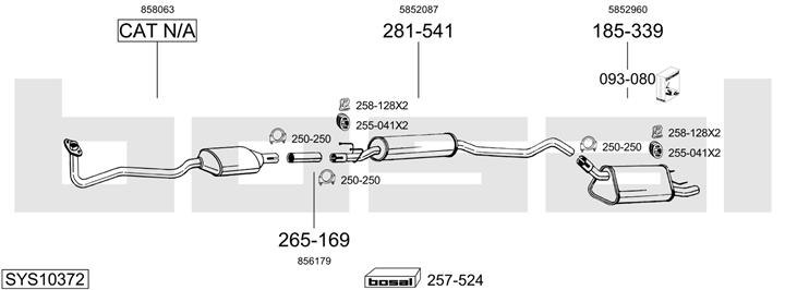 Bosal SYS10372 Система выпуска отработаных газов SYS10372: Отличная цена - Купить в Польше на 2407.PL!