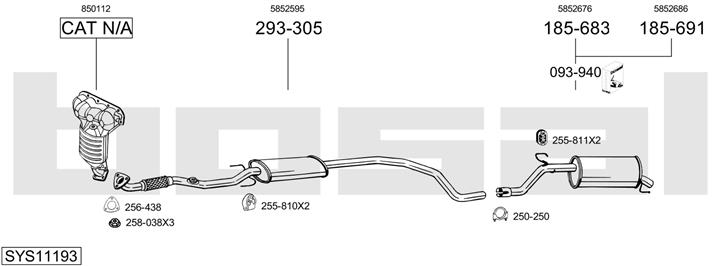 Bosal SYS11193 Exhaust system SYS11193: Buy near me in Poland at 2407.PL - Good price!