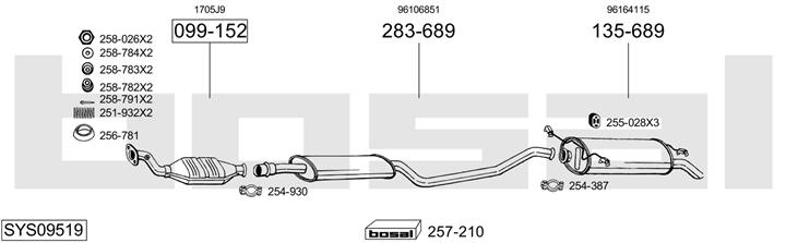 Bosal SYS09519 Exhaust system SYS09519: Buy near me in Poland at 2407.PL - Good price!