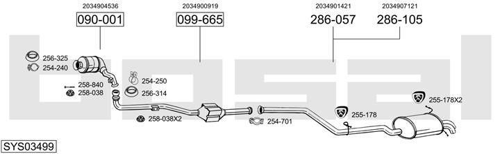 Bosal SYS03499 Exhaust system SYS03499: Buy near me in Poland at 2407.PL - Good price!