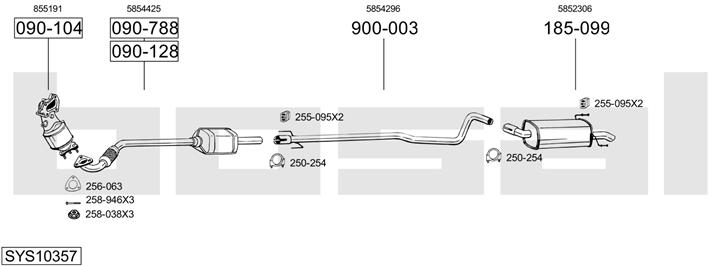 Bosal SYS10357 Exhaust system SYS10357: Buy near me in Poland at 2407.PL - Good price!